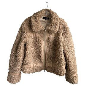 Avery Rayne Textured Faux Shearling Jacket – Size L
